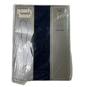 Womens Pantyhose Hanes  Sheer Opaque Reinforced One Size Fits Navy Lady B u